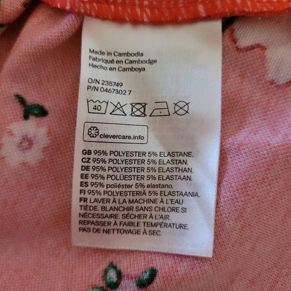 Divided (H&M) Red Floral Sundress Sleeveless Scoop Neck Mini Size 10 - Picture 8 of 9